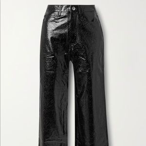 ROTATE BIRGER CHRISTENSEN Rotie Snake-effect Vegan Leather Straight-leg Pants